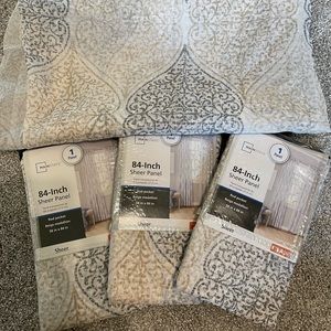 Beige Medallion Sheer Curtain Panel